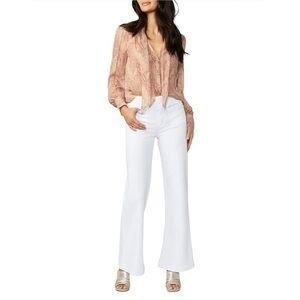 PAIGE Leenah Wide Leg Jean Size 27 White High Rise Trouser Flare Denim NWT